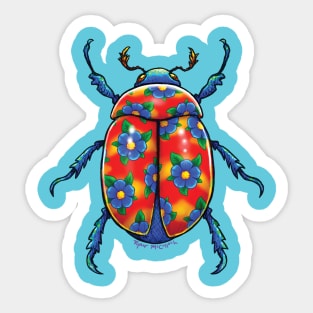 Hawaiian Shirt Beetle Sticker